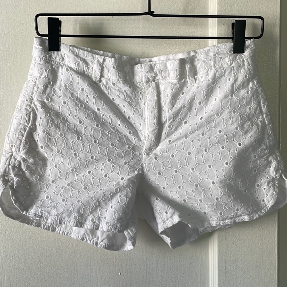 Madewell Women's White Eyelet Shorts Classic Mod Size 0 XS